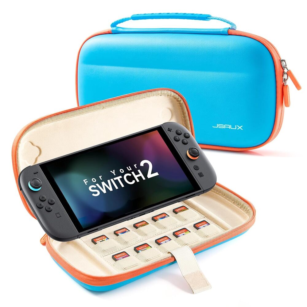 New, Hard Shell, Portable, Slim Case for Nintendo Switch 2 with 10 Game Slots